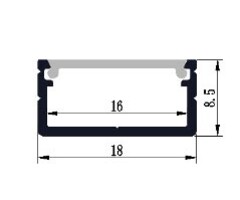 Aluminium profiel 1808 - 1 Meter