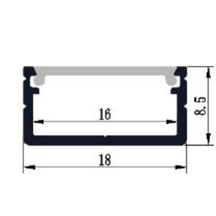 Aluminium profile 1808 - 1 Meter