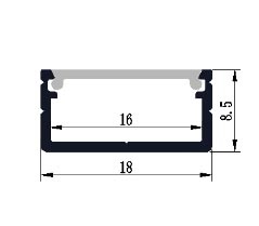 Aluminium profile 1808 - 1 Meter