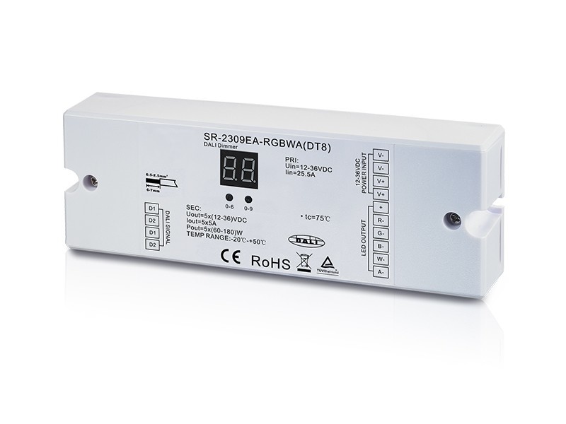 DALI DT8 RGBWA LED Streifen Controller SR-2309EA-RGBWA