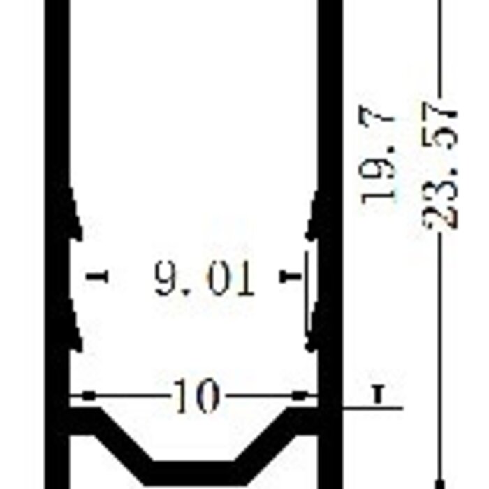 Perfil de aluminio 10x20 para Neon RGBW - 1 Metro