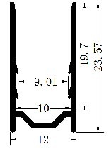 Perfil de aluminio 10x20 para Neon RGBW - 1 Metro