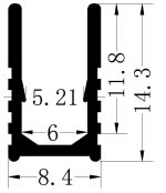 Aluminium profile 6x12 for Single color Neon - 1 Meter