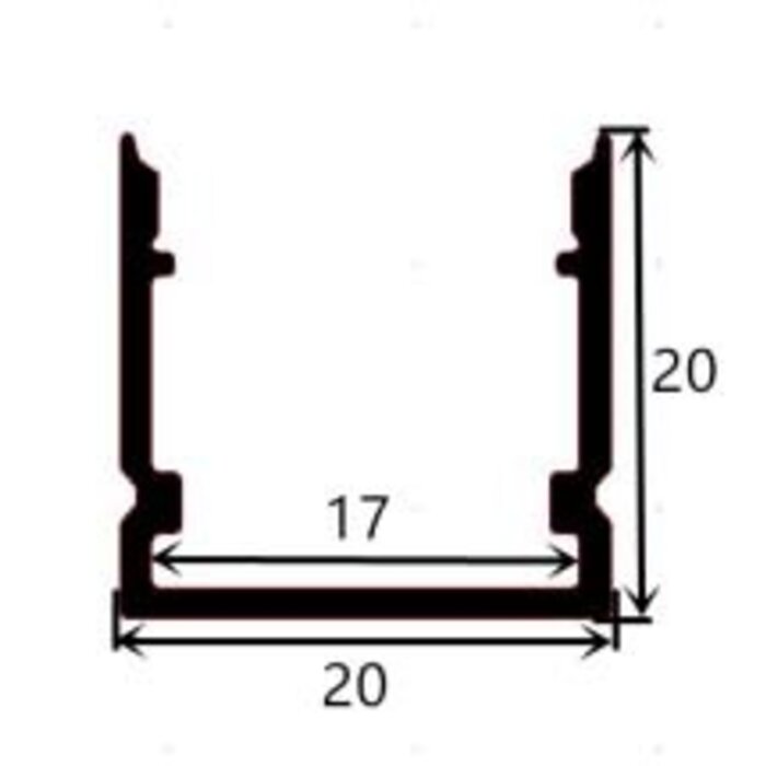Aluminiumschiene 2020 - 1 Meter