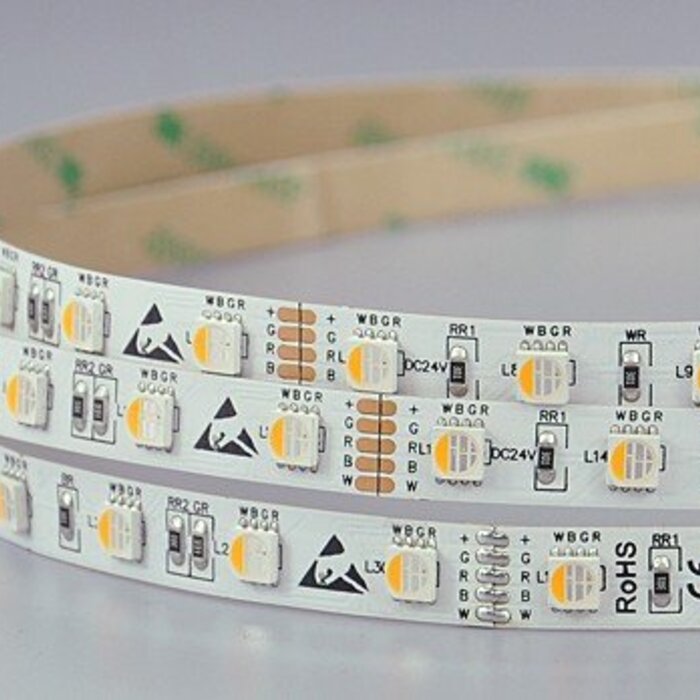 Striscia Luminosa a LED 60 LEDs/m RGBWW Singulo Chip - per 50cm - Tutti Colori e bianco caldo