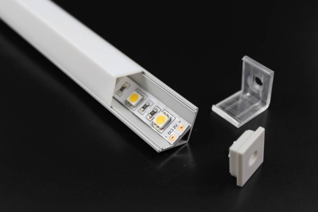 Aluminium LED Strip hoekprofiel Square 1 meter - 45 Graden