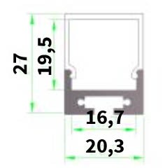 Profil en aluminium 1 mètre carré