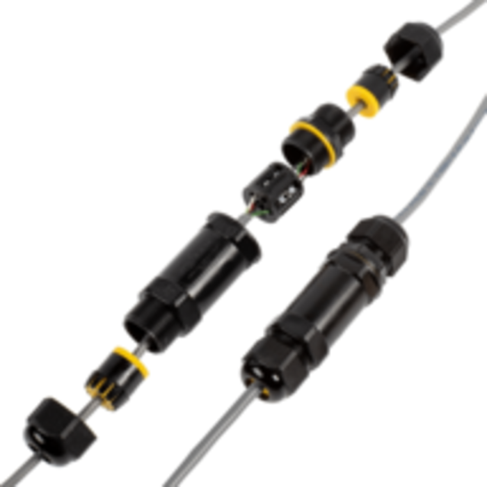 Conector de cable IP68 3 polos