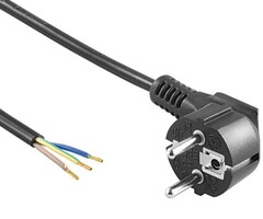 Stekker Geaard Zwart met kabel