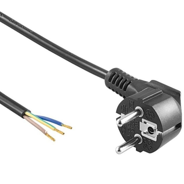 Stekker Geaard Zwart met kabel