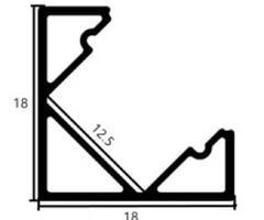 Corner Mount Aluminium profile 1818 - 1 Meter