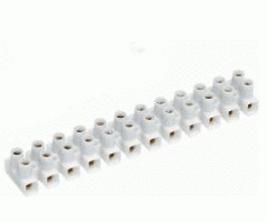 Bornier blanc 2,5mm² bande de 12 pièces