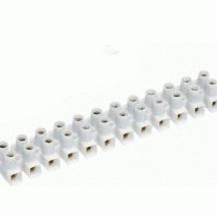 Bornier blanc 2,5mm² bande de 12 pièces