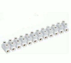 Morsettiera bianca 2,5mm² striscia da 12 pezzi