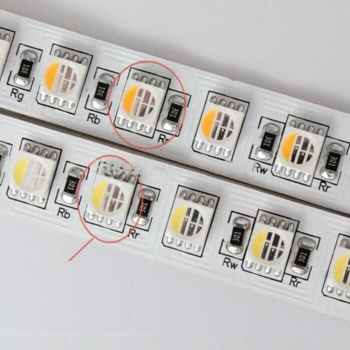 LED en bande 96 LEDs/m RVB-WW 4 en 1 Puce - par 50cm