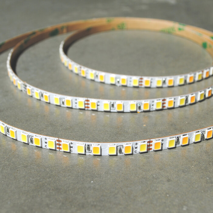 LED Strip 5mm Ultra-smal 2835 192 LED/m CCT Warm Wit ~ Wit - per 50cm