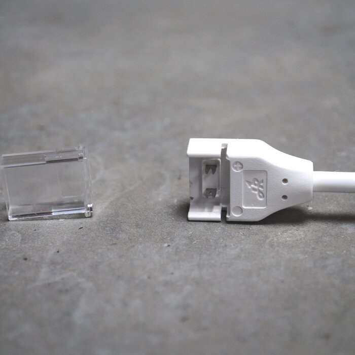 Soldeervrije connector IP67 2 pins 8mm PCB - connector met draad