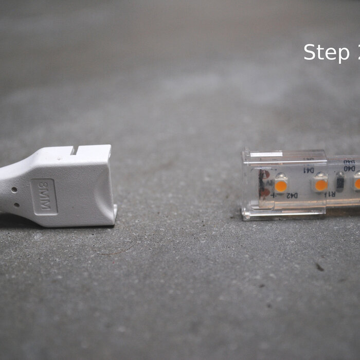 Soldeervrije connector IP67 2 pins 8mm PCB strip-naar-strip met kabel