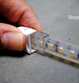 Soldeervrije connector IP67 2 pins 8mm PCB strip-naar-strip met kabel