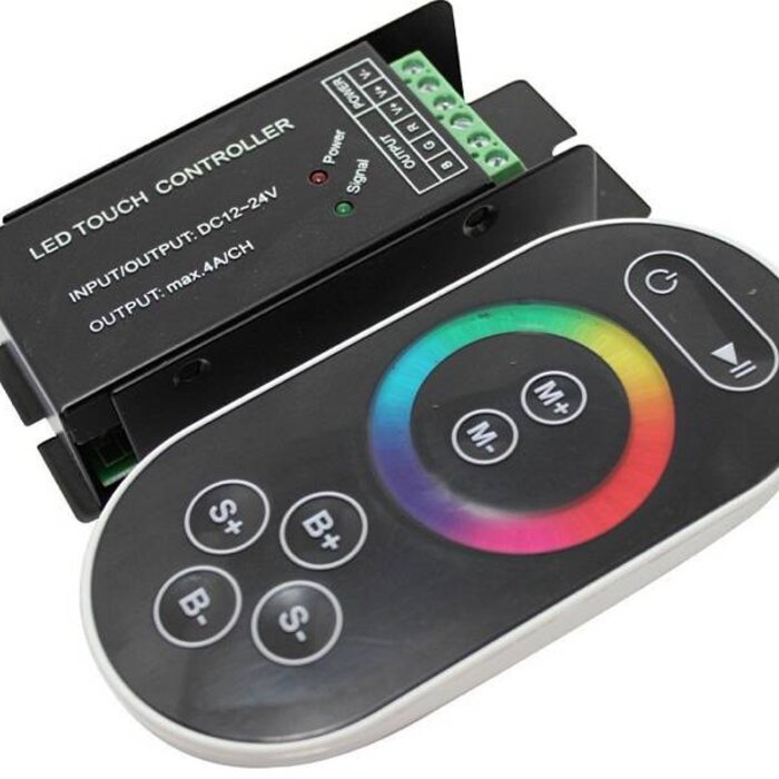 Controllore RGB con telecomando con Touch-Wheel - Nero. - 8 Key
