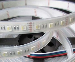 LED Strip Flexibel RGB-WW 4 in 1 chip 60 LEDs/m Waterdicht IP68 per 50cm