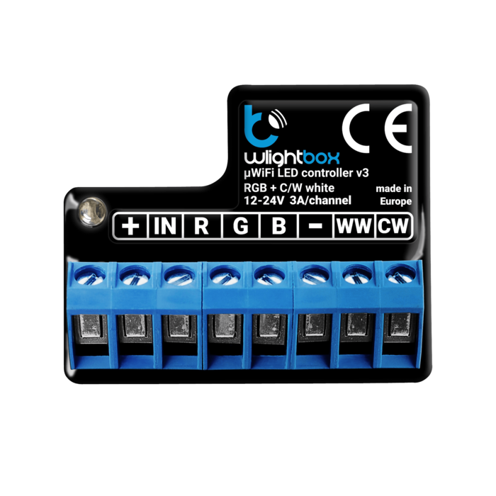 Controlador wLightbox v3 RGB/RGBW/RGBCCT con WiFi - Ajuste el color de Tira LED RGB con su smartphone!