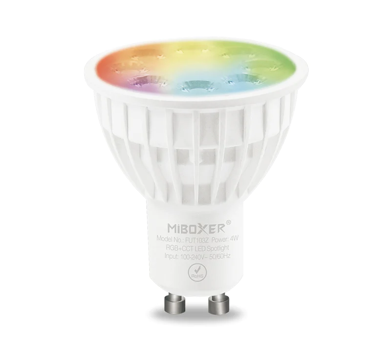 Miboxer Foco LED Milight / Miboxer GU10 4W RGB+CCT Zigbee + RF