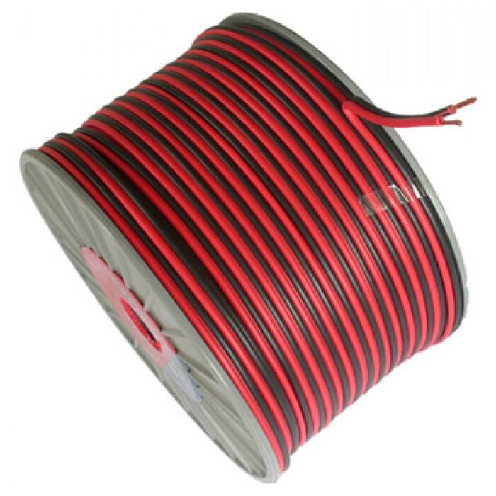 Kabel (2-adrig) Rot/Schwarz 100 Meter