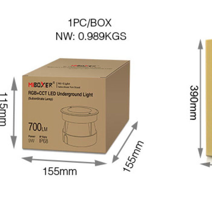 Miboxer Bodenstrahler 9W RGBCCT SYS-RD2 - IP68 wasserdicht - 24V