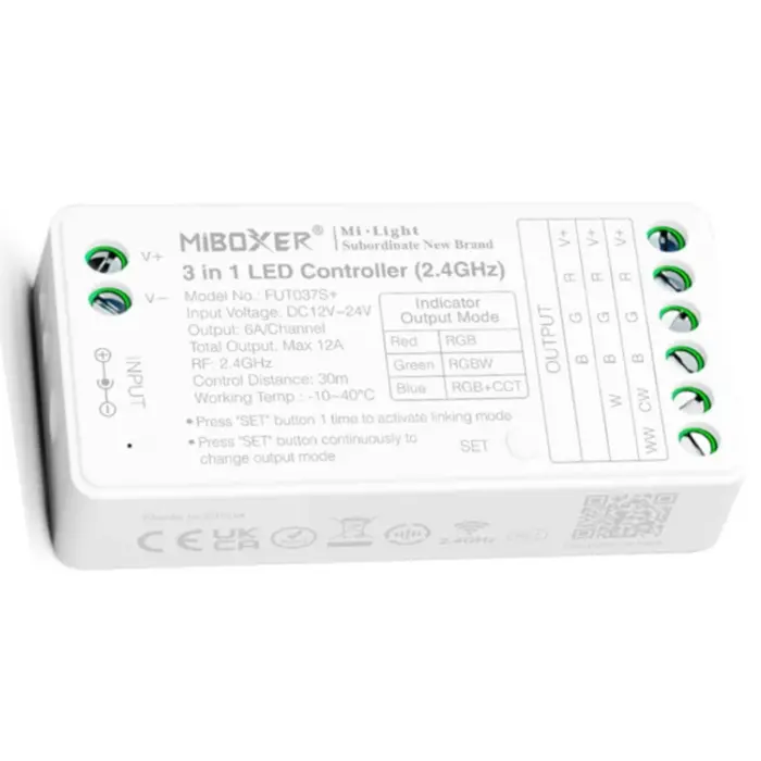 Miboxer Controller LED RF 2,4 GHz - 3 in 1 - RGB / RGBW / RGBCCT - FUT037S+