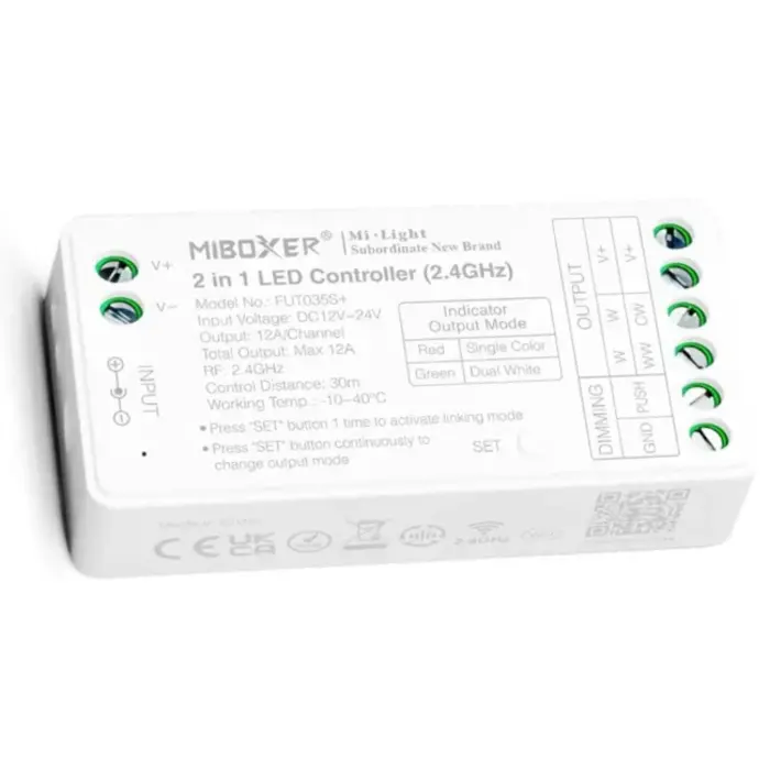 Miboxer 2.4Ghz RF LED Controller - 2 in 1 - Enkelkleurig + CCT - FUT035S+