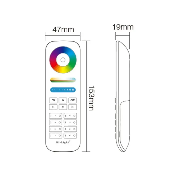 Miboxer 8 Zone RGBCCT Remote Control 2.4Ghz WiFi FUT089