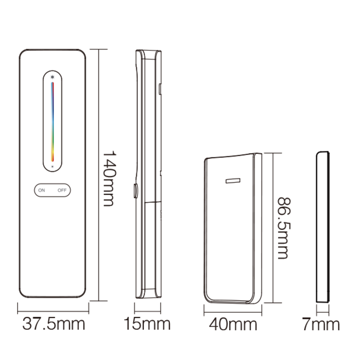 Miboxer Telecomando RGBCCT RF 2.4Ghz C4