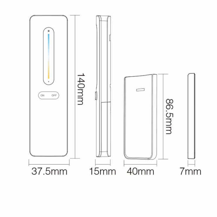 Miboxer Télécommande CCT RF 2.4Ghz C3