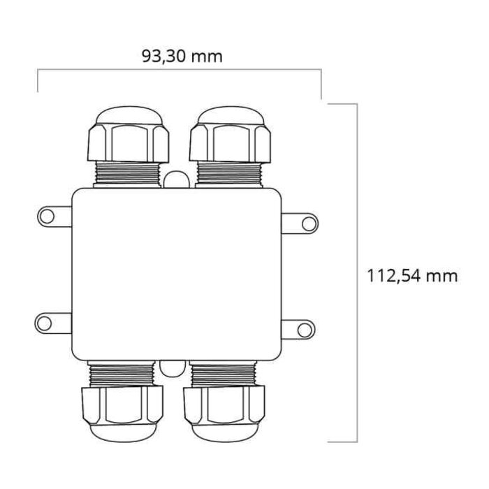 Wasserdichte 4-Wege-Verbindungsdose Kabeldurchmesser 4-14 mm