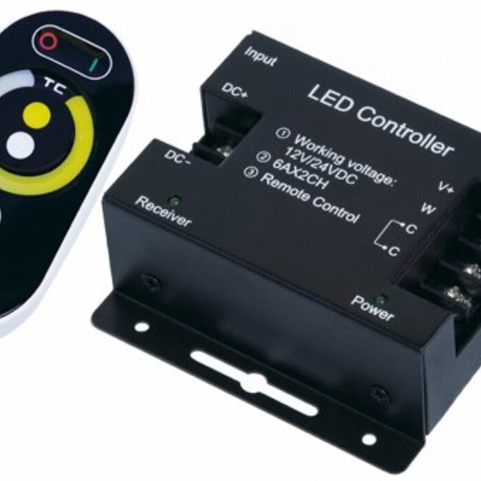 Dimmer voor LED Strip Wit naar Warm Wit - Met touch afstandsbediening