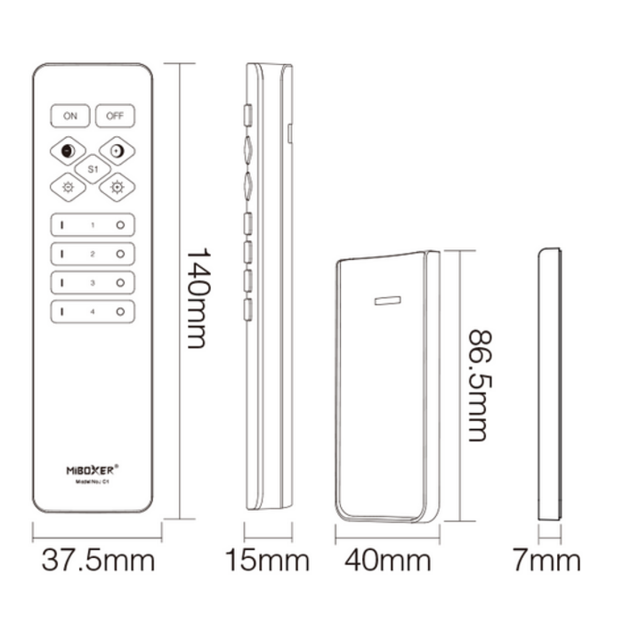 Miboxer Telecomando 4 Zone CCT RF 2.4Ghz C1