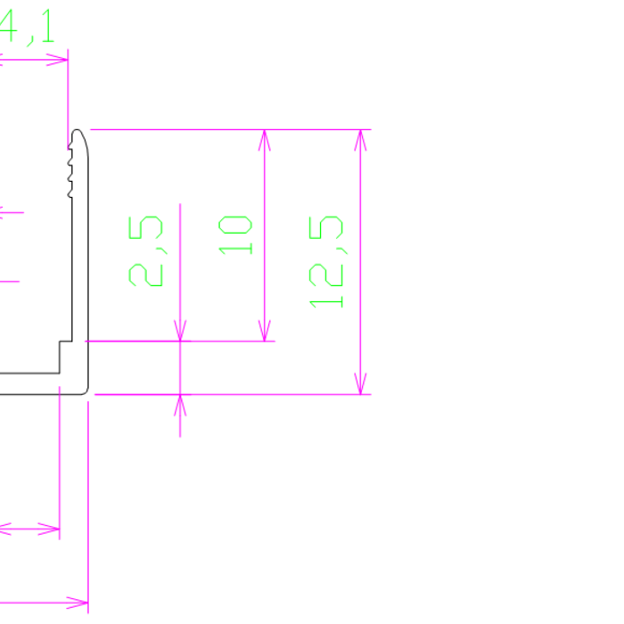 Aluminium profile 4x10mm for Single color Neon - 1 Meter