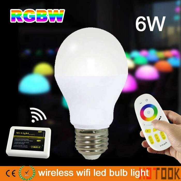 Miboxer Bombilla LED E27 WiFi RGBWW 230V 6 Vatios
