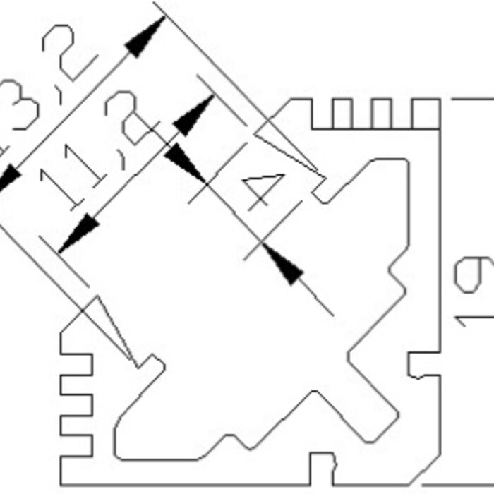 Aluminium LED Strip hoekprofiel 1 meter - 45 Graden