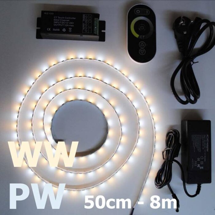 Wit / Warm Wit Instelbaar LED Strip 60 LED/m set