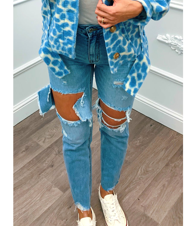 High Ripped Jeans - Blush Fashionstore