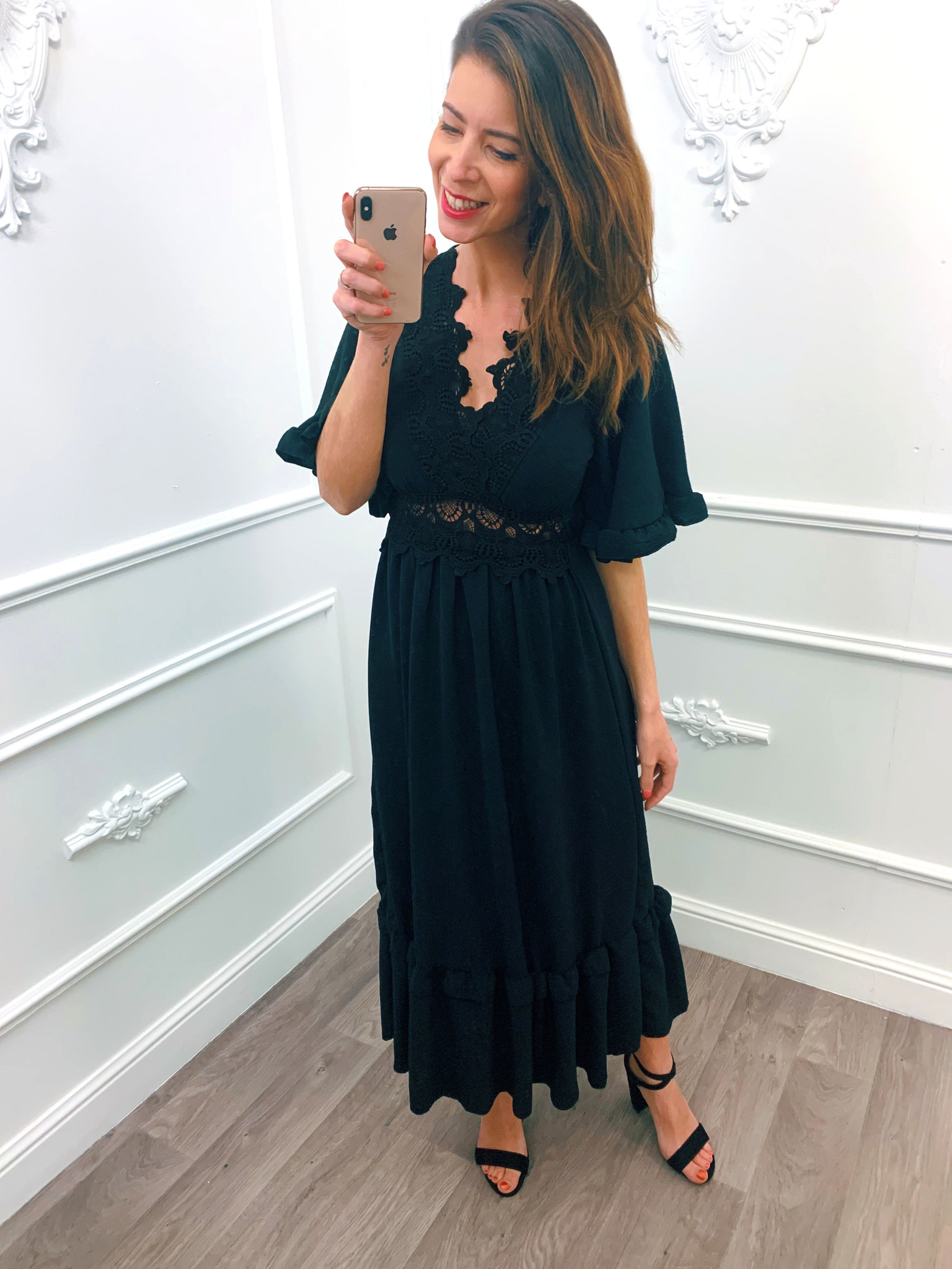 Leggen Omgaan Afgeschaft Lace Maxi Dress Zwart - Blush Fashionstore