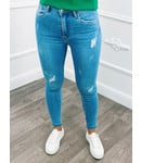 Denim Jeans Damage Blauw