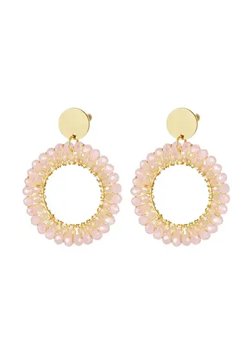 JEWEL || Boucles d'oreilles doubles perles rose