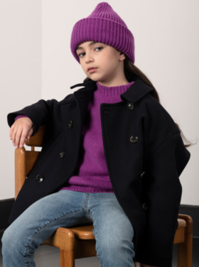 nine:in the:morning Nine:inthemorning donker blauwe korte oversized mantel