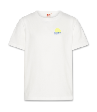 Ao76 Ao76 witte T-shirt met prin op voor -en achterkant