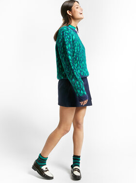 Indee Indee blauwe trui met groene print