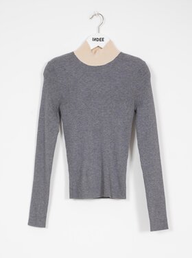 Indee Indee grijze souspul met ecru kraagje