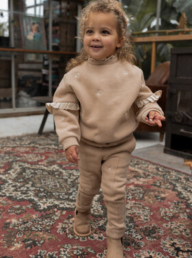 Baje Studio Baje 42H camel broek met subtiele print